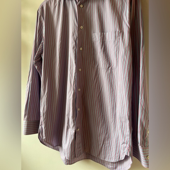 Armani Collezioni Men's Striped Shirt - Pink and Blue Size 38/45 - Picture 8 of 9